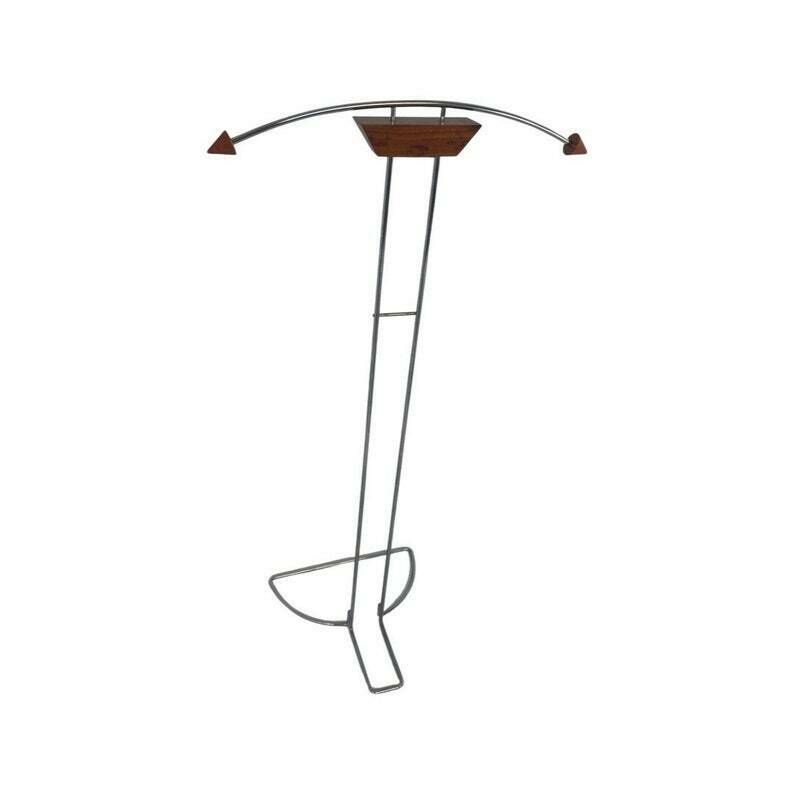 Memphis Style / Postmodern Design   Dressboy / Valet Stand   Chrome Frame With Wooden Accents photo buy