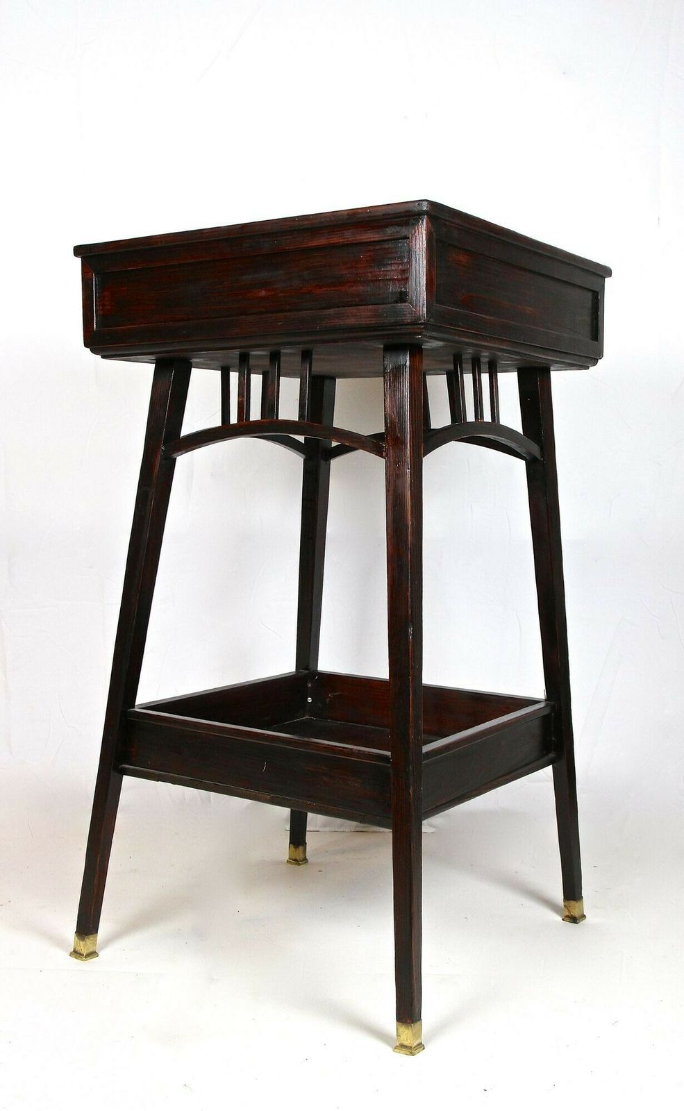 20th Century Art Nouveau Beechwood Pedestal/ Flower Tub, Mahogany, Ca. 1905 photo 2750.0