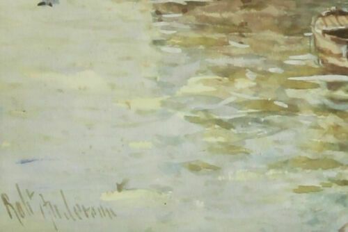 Watercolour By Robert Anderson. Sailing Barge Possibly On The Waveney photo for sale