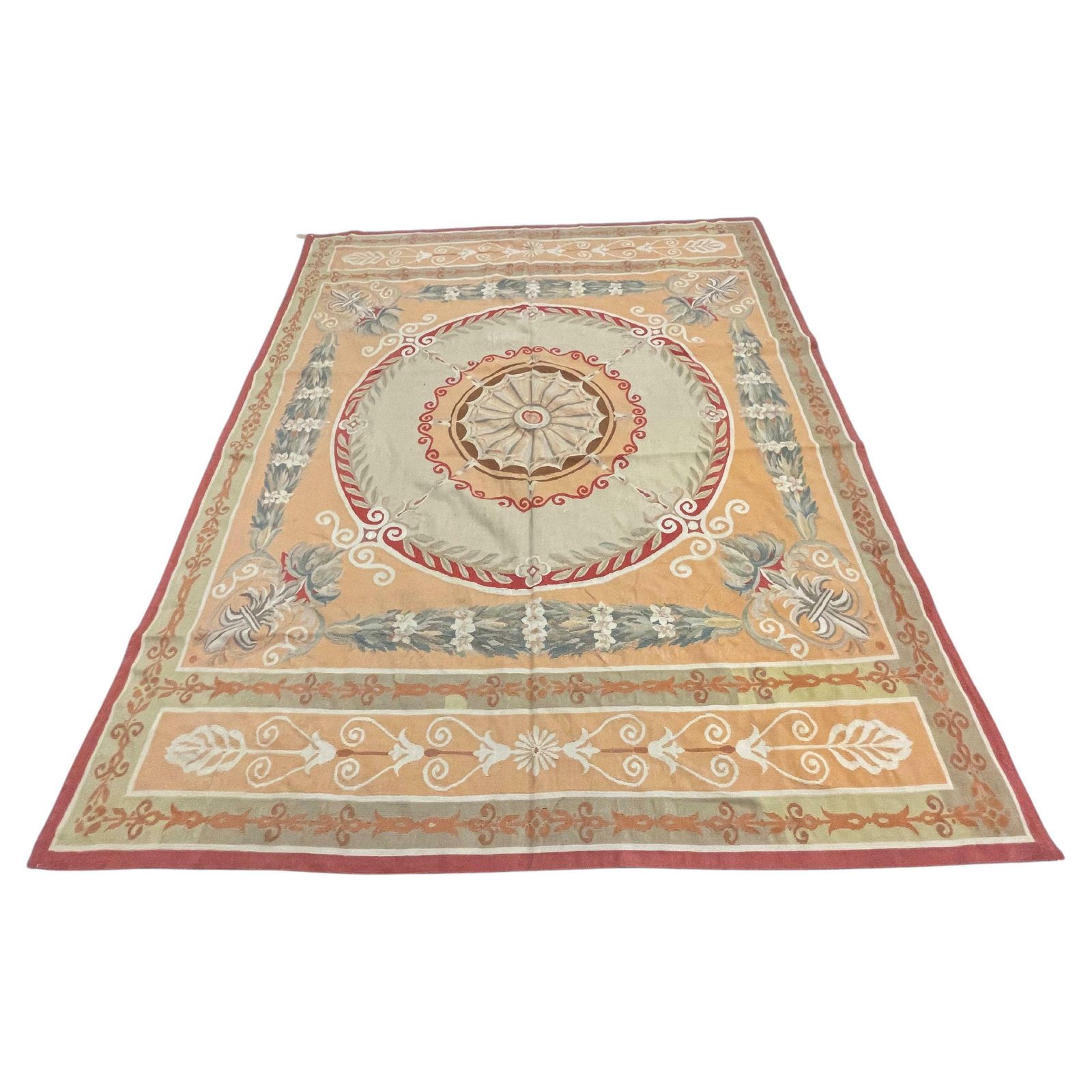 Gold Aubusson Rug Exclusive Area Rug Handwoven Wool Needlepoint For Home Decor