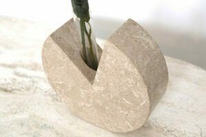 Fratelli Manelli Travertine And Glass Test Tube Vase, Italy 70 S photo 450.0