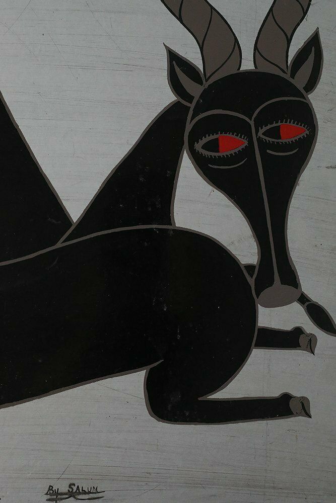Salum Mussa, African Tingatinga School Composition, 1970s, Oil On Board photo for sale