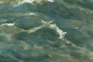 Watercolour By Cecil Charles Ernest Jones. Sailing Boat At Sea photo for sale