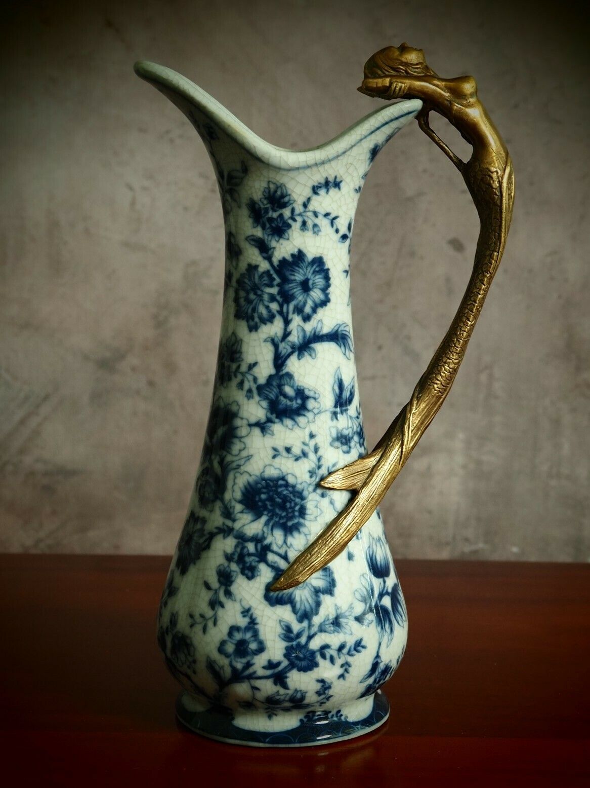 Antique Art Nouveau Porcelain And Bronze Mermaid Decanter photo furniture