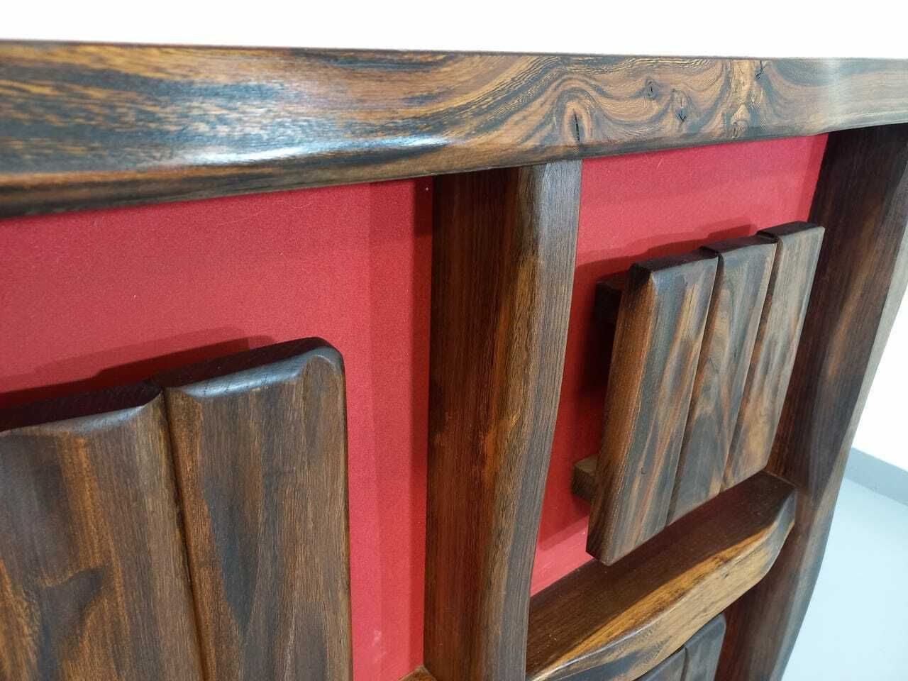Vintage Aranjou Luminous Brutalist Bar Cabinet From The 50s 60s In Solid Elm photo buy