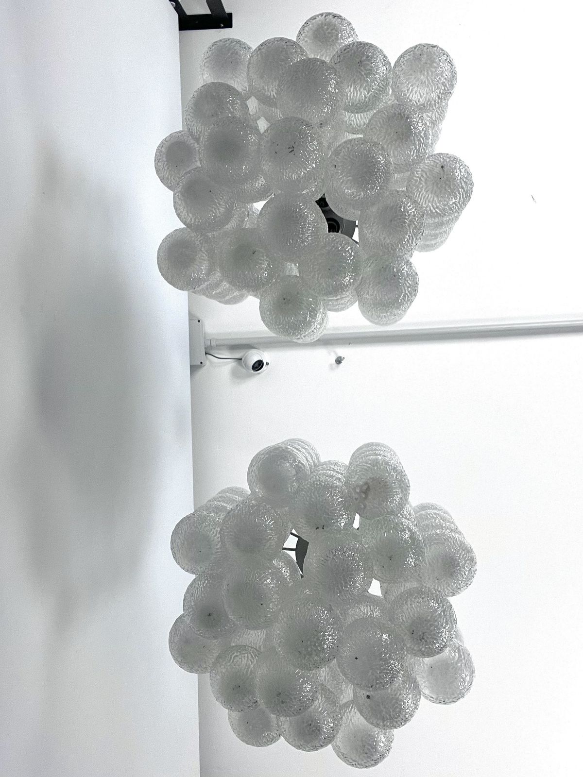 Pair Of Mid Century Murano Bubble Glass Chandeliers. Italy 1960s photo 6093.1
