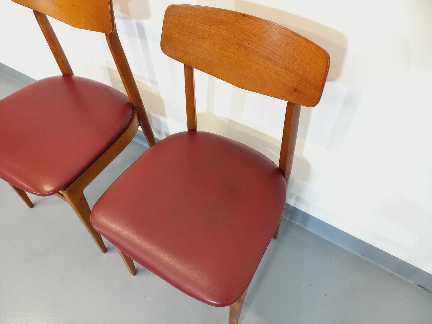 Mobilier 2 chaises scandinaves en hêtre, années 1950 photo