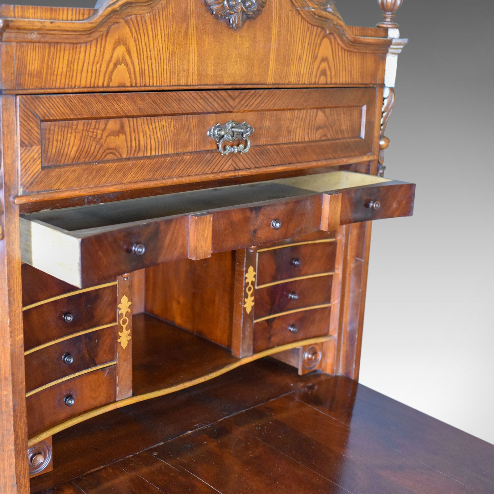 Antique Bureau Desk, French, Escritoire, Oak, 19th Century Circa 1870 photo buy