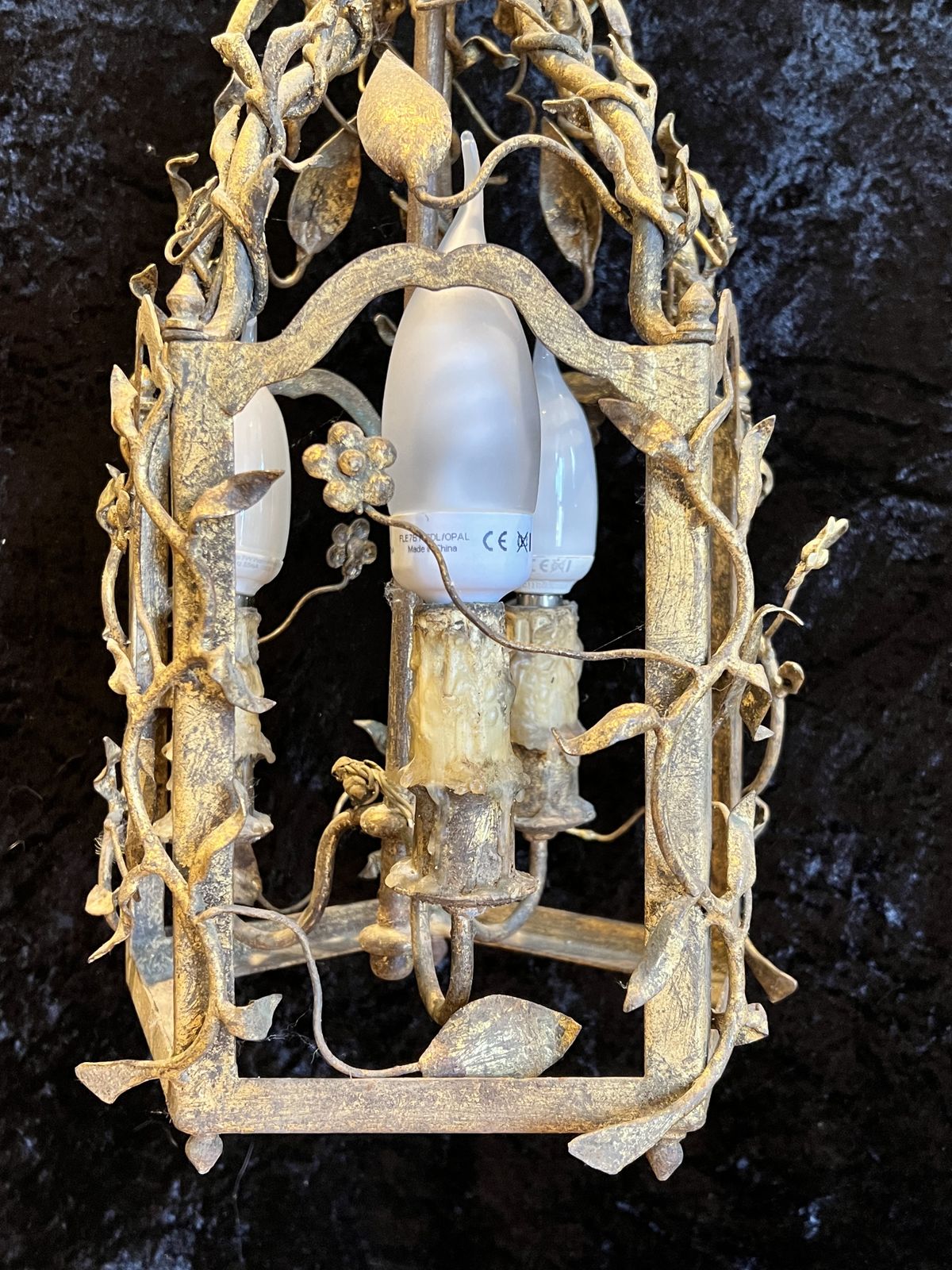 Italian Gilt Three Light Antique Lantern photo buy