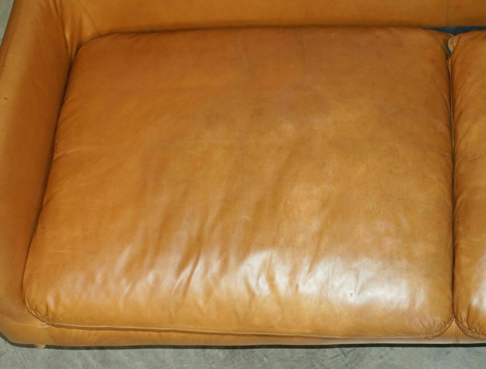 3950.0 Habitat Smithfield Aron Probyn 50th Anniversary Brown Leather Sofa & Armchair photo