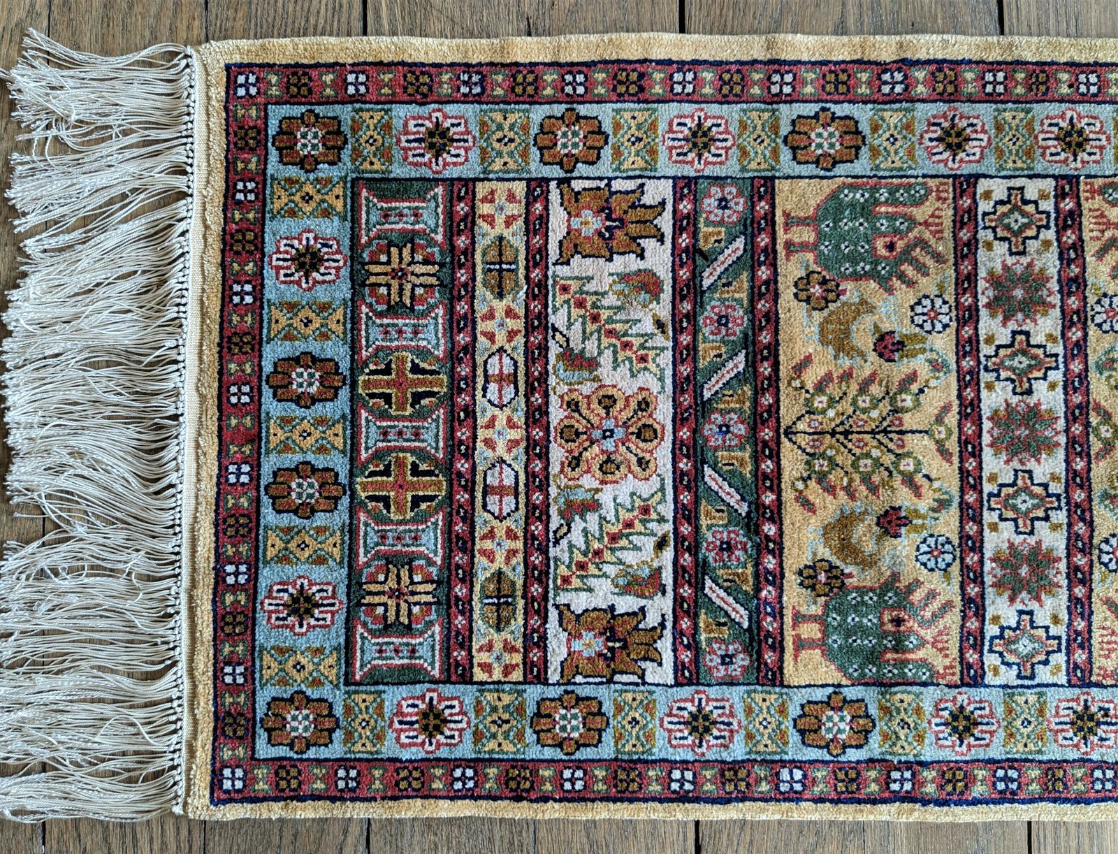 Vintage Handmade Tunisian Kairouan Silk Rug photo furniture