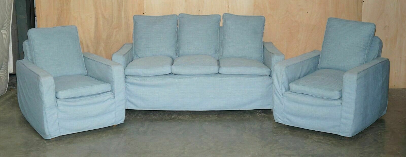 Super Rare 1933 Antique Minty Oxford Three Piece Sofa & Armchair Suite & Receipt photo furniture