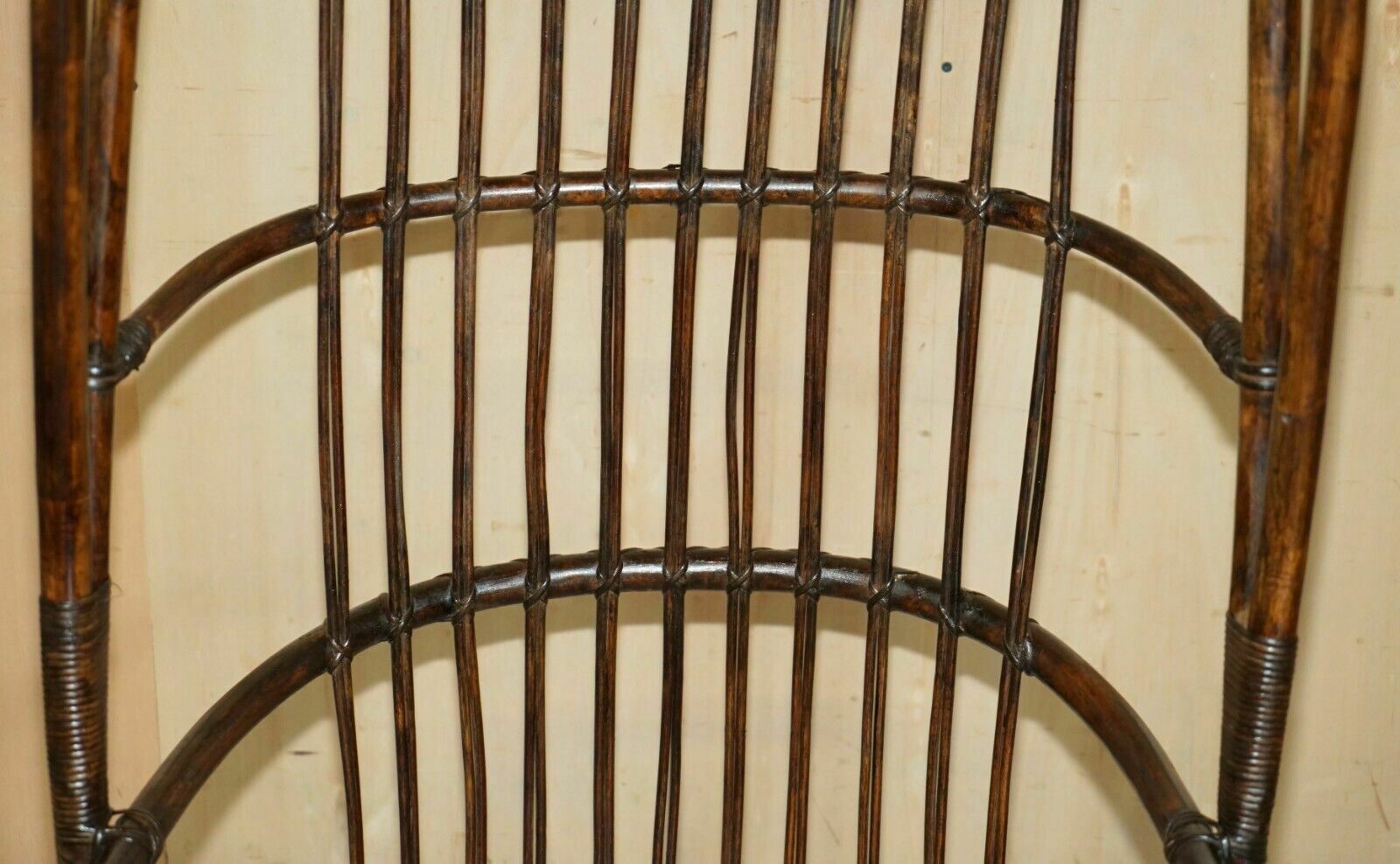 Rare Antique Thonet Style French Bamboo Steel Base Porters Wingback Armchair photo vintage