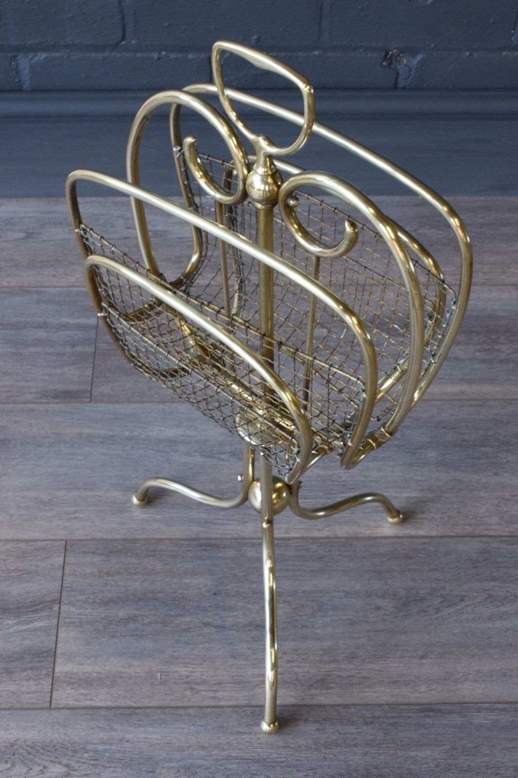 Victorian Brass Paper Rack, 1800s photo furniture