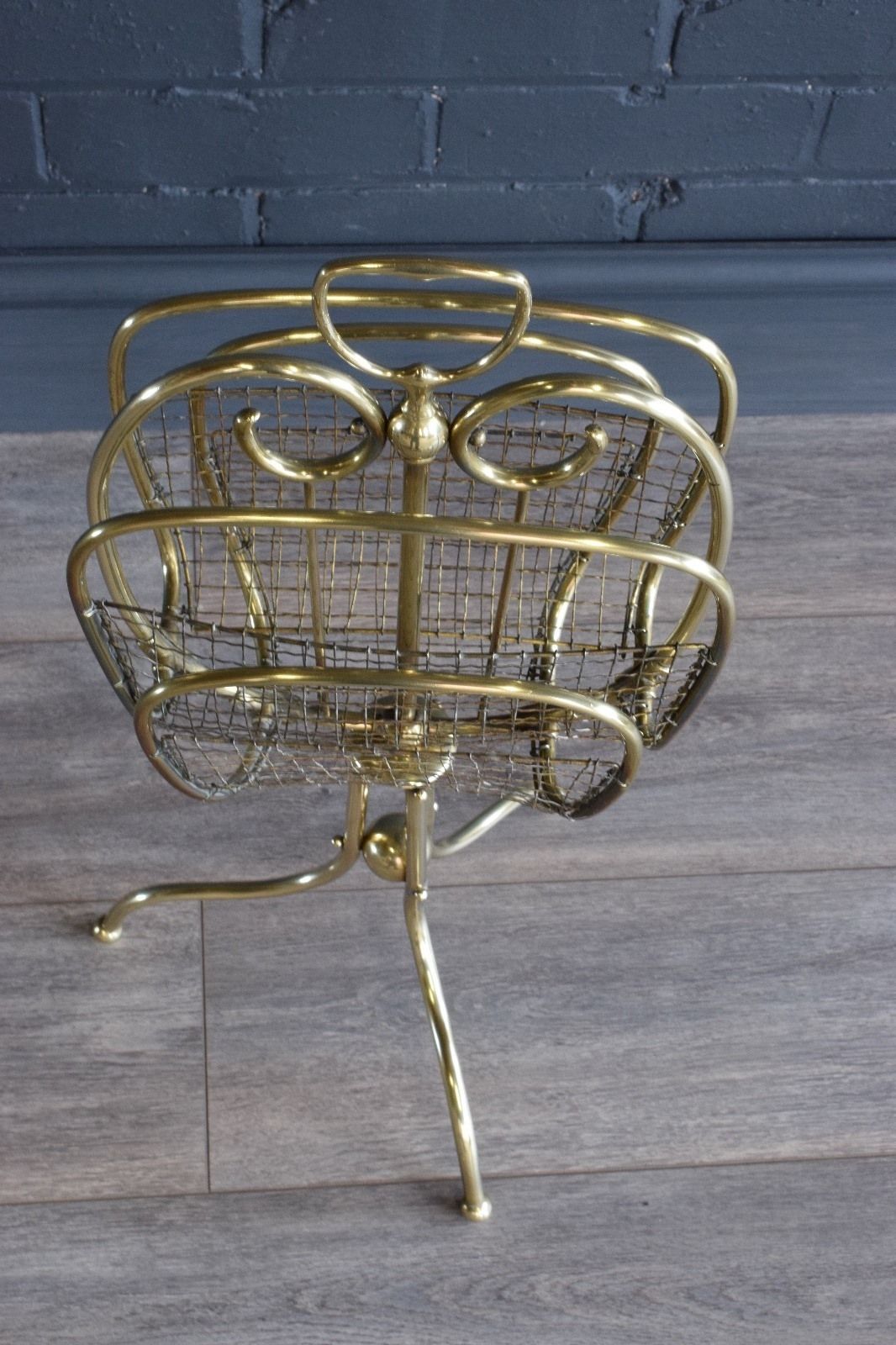 Victorian Brass Paper Rack, 1800s photo Home Decor