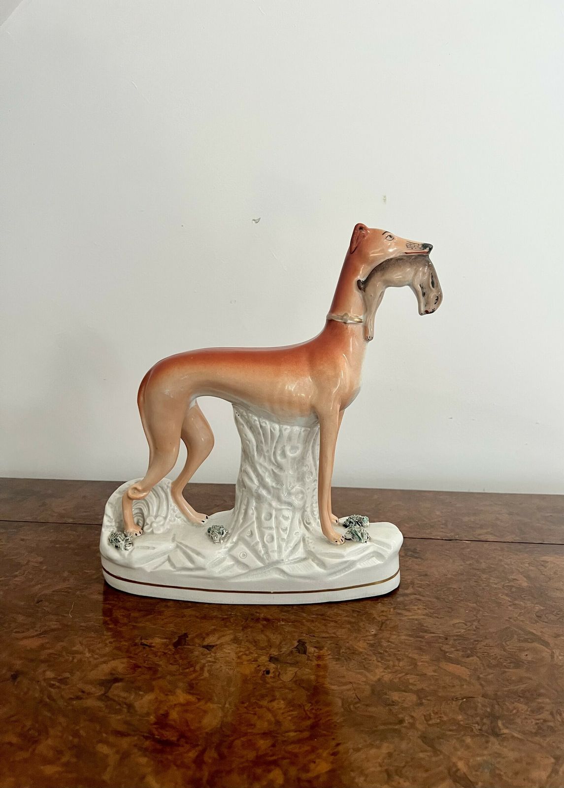 Unusually Large Antique Staffordshire Greyhound