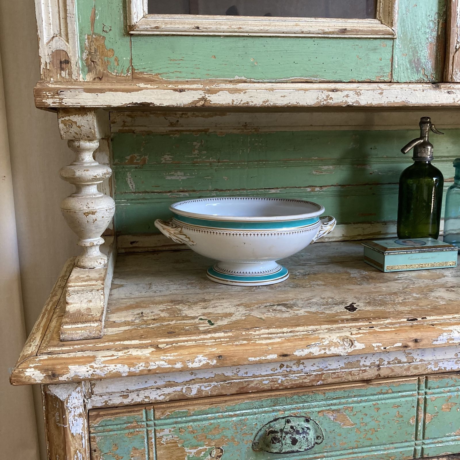 Vintage French Chippy Paint Dresser photo for sale