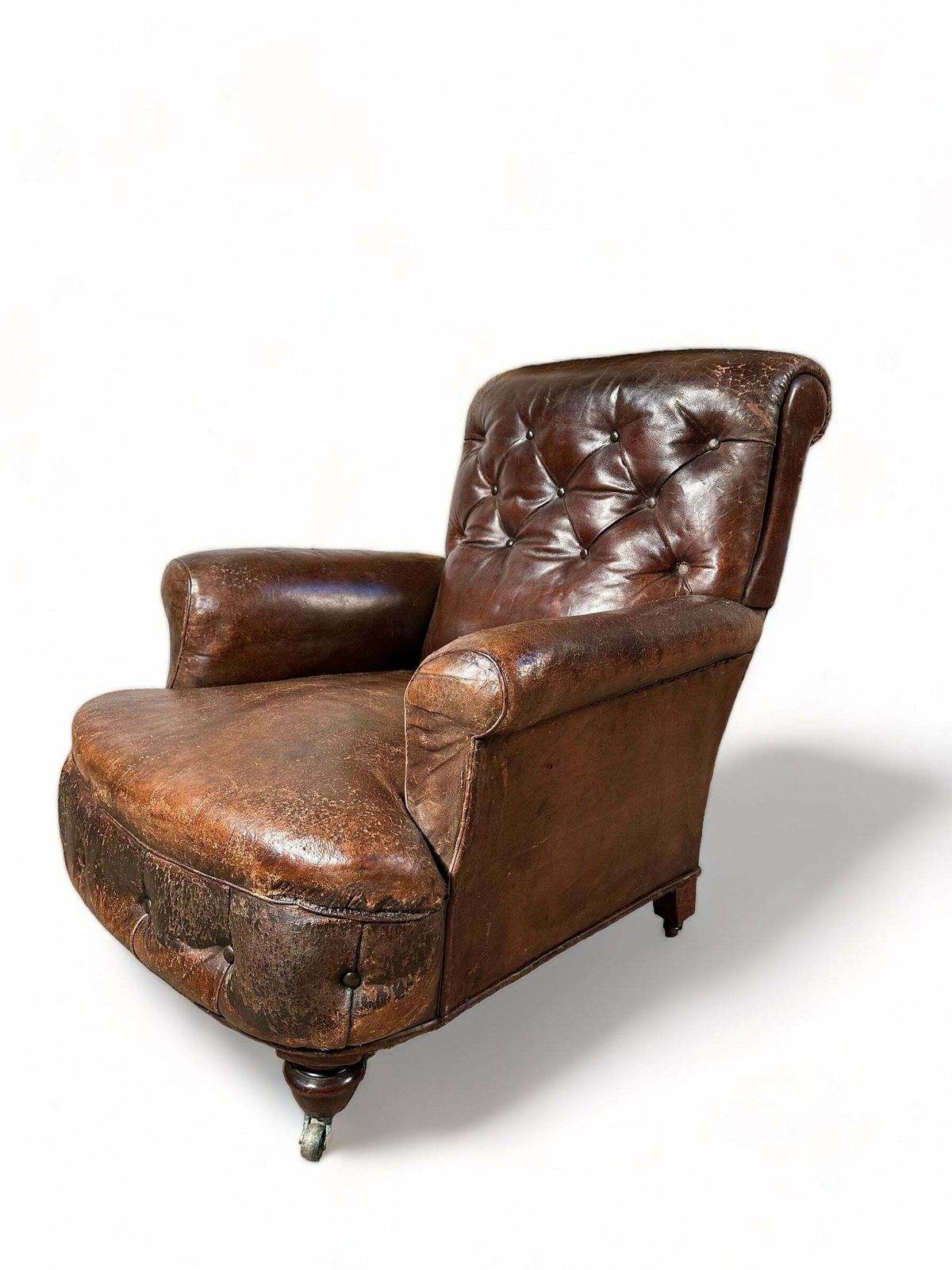 An Exceptional Country House Leather Armchair Attributed To Howard & Sons Circa 1870