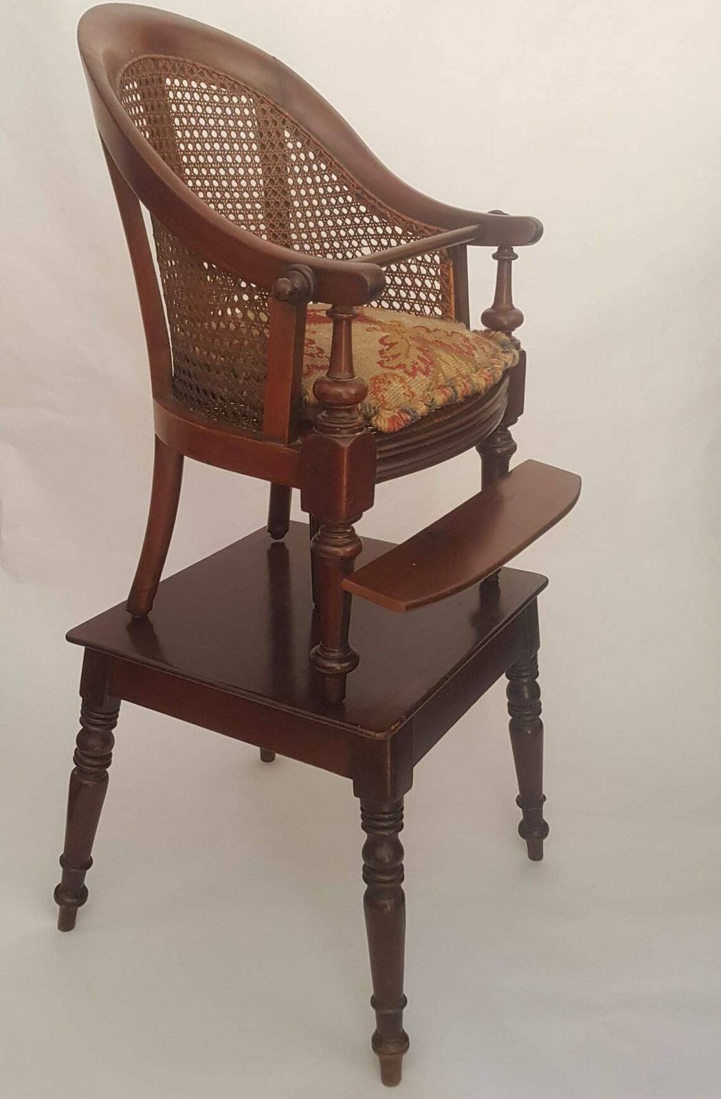 Antique Child's Convertible Highchair, Mahogany, Mid 19th Century. photo Furniture