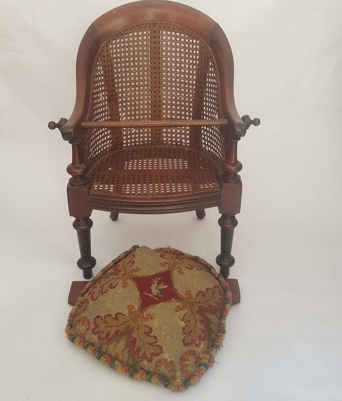 Antique Child's Convertible Highchair, Mahogany, Mid 19th Century. photo 425.0