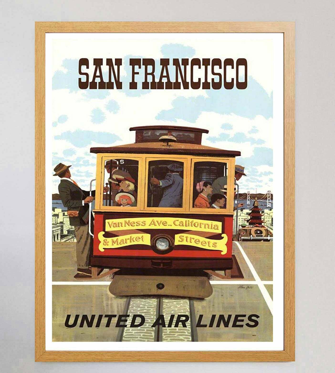 United Airlines   San Francisco Original Vintage Poster photo Art
