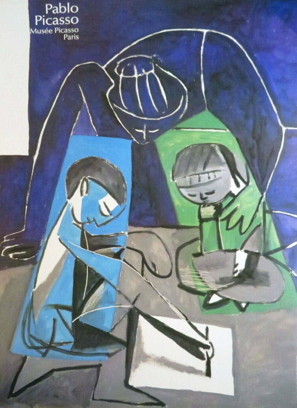 Pablo Picasso   Claude Drawing Françoise And Paloma Original Vintage Poster