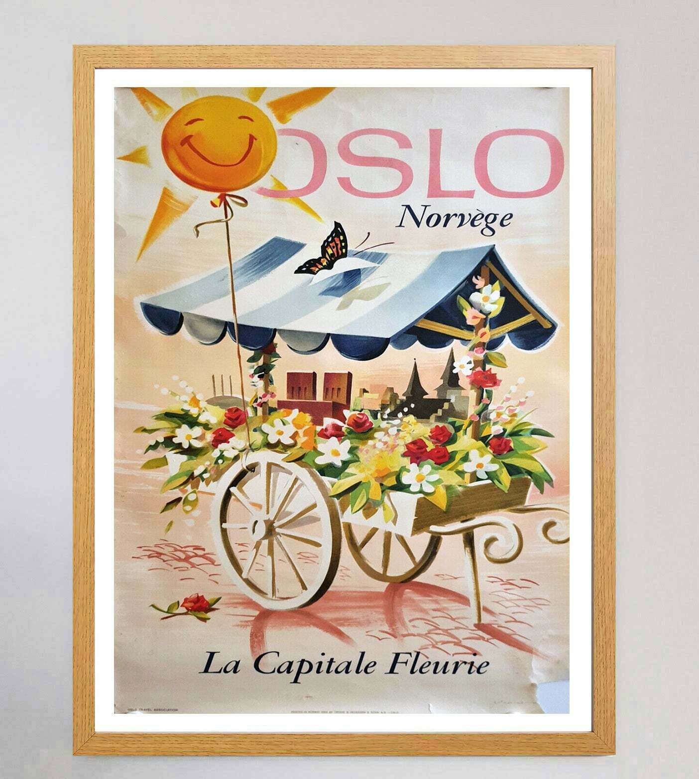 Oslo   The Flowery Capital Original Vintage Poster photo for sale