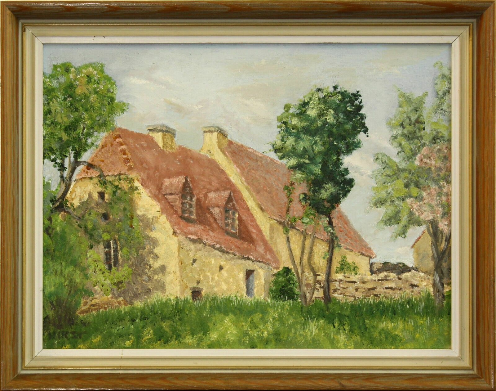 Oil On Board By Hirst. House In The Country