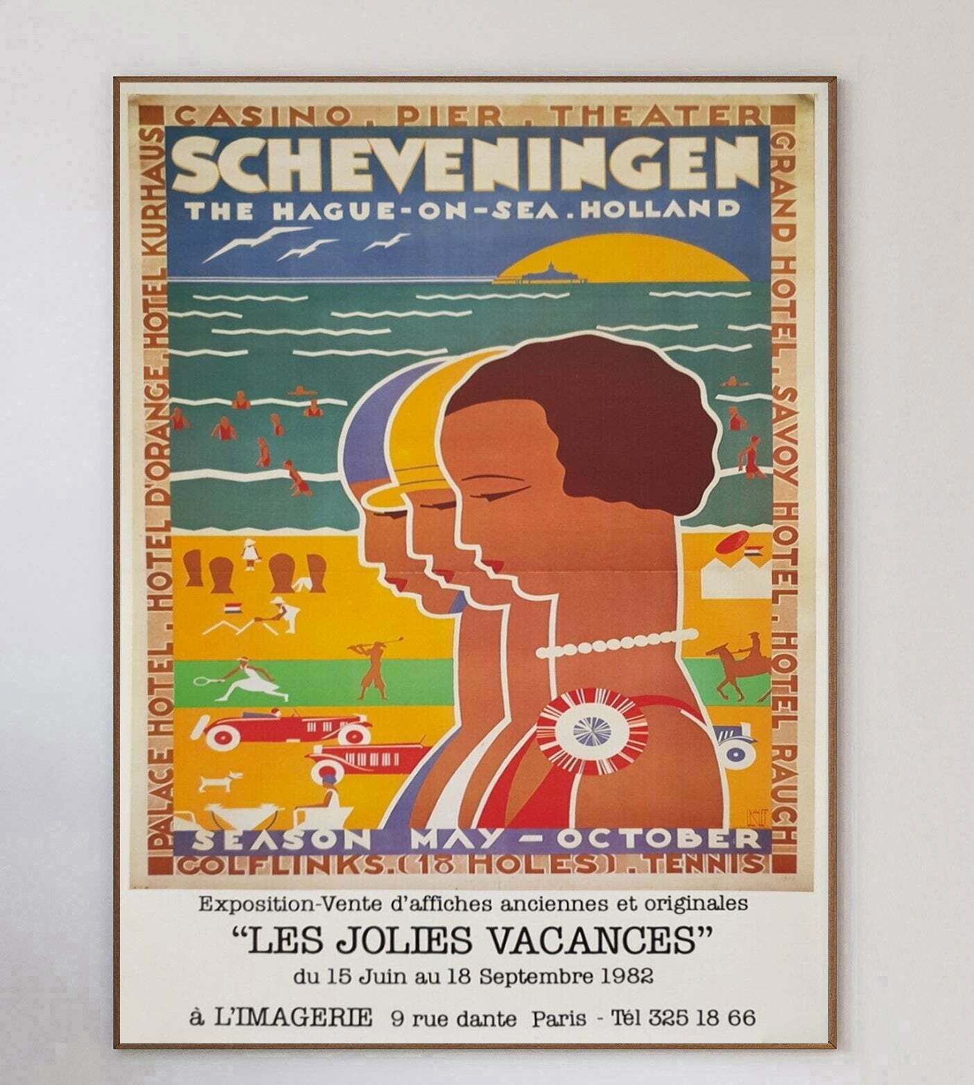 Original Vintage Poster Scheveningen   Les Jolies Vacances photo 312.0