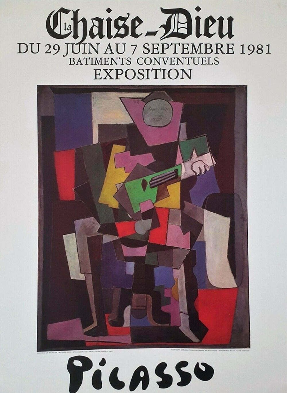 Original Vintage Poster Pablo Picasso   Chaise Dieu