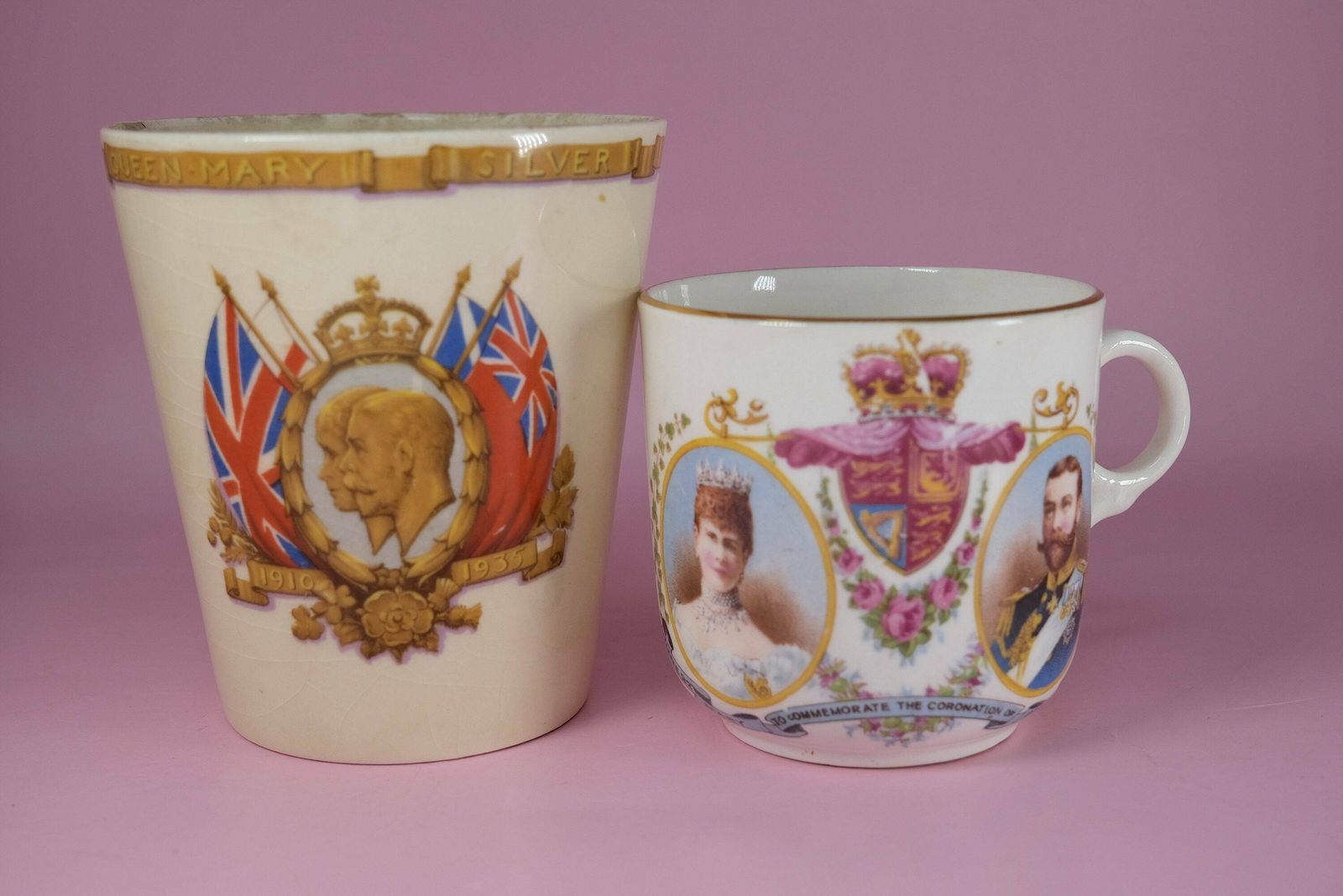 King George V 1935 Silver Jubilee & 1910 Funeral Memorabilia Collection – British Royal Ephemera Lot photo vintage