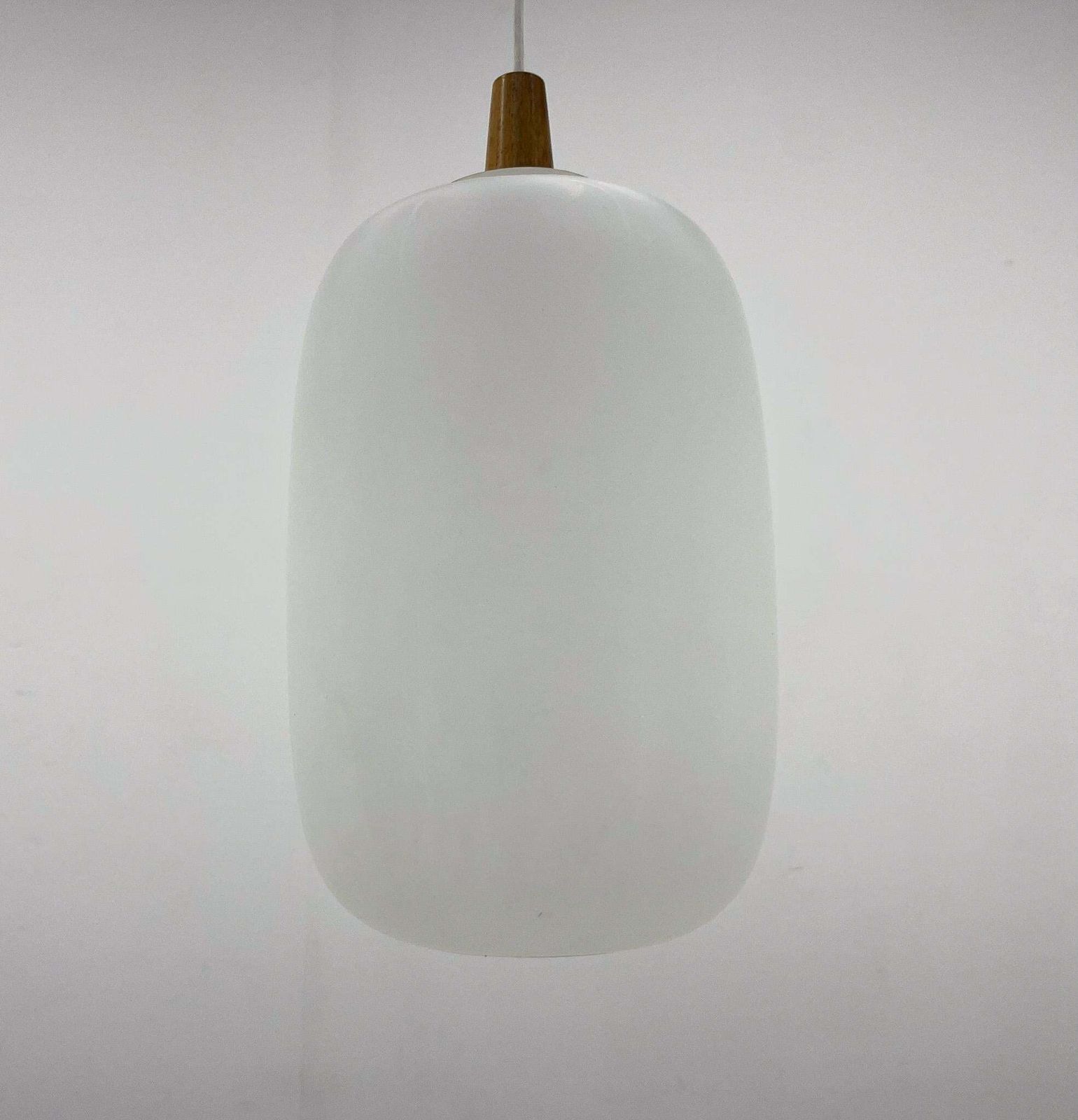 1960s Wood And Glass Pendant Light By Uluv, Czechoslovakia, Marked By Manufactur photo for sale