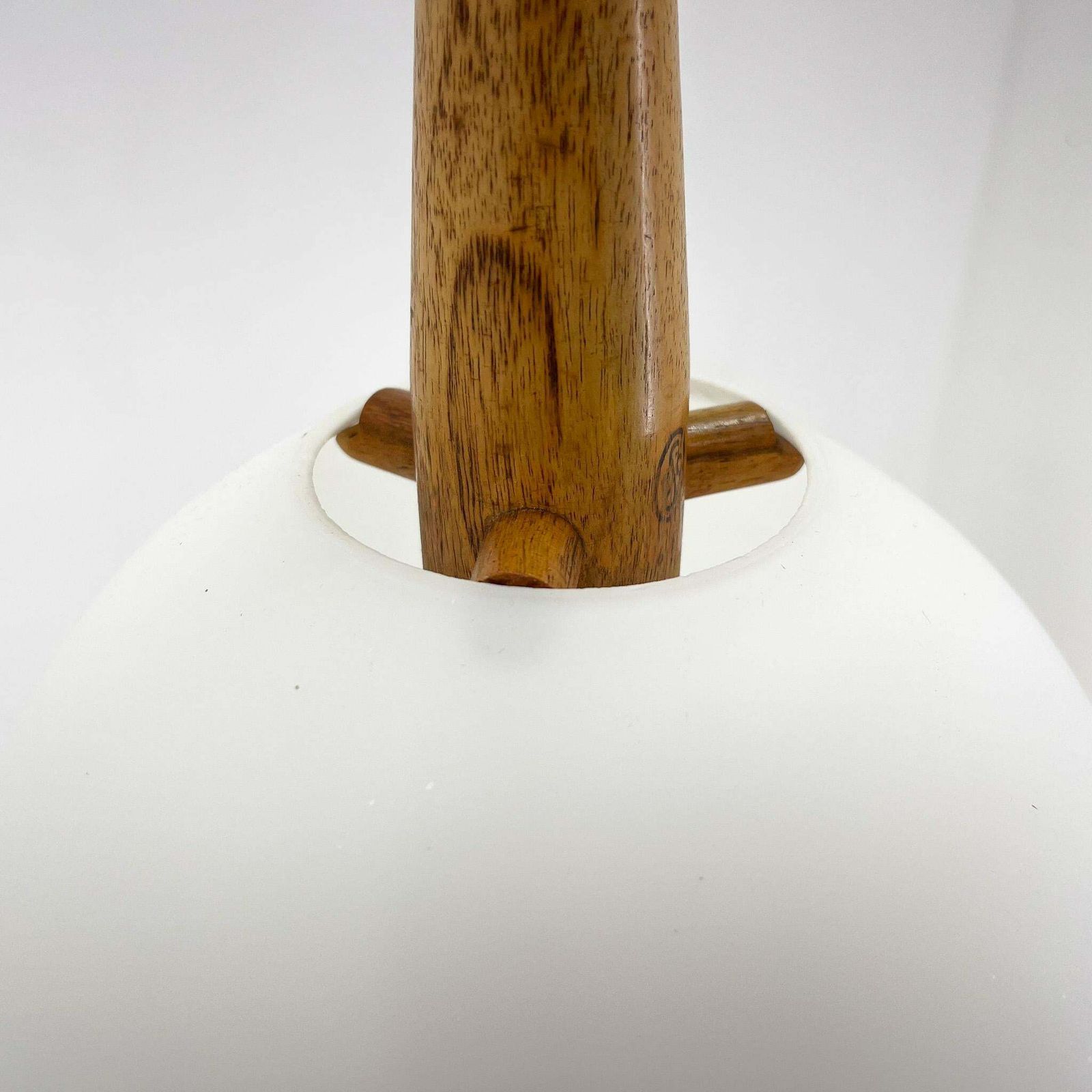 1960s Wood And Glass Pendant Light By Uluv, Czechoslovakia, Marked By Manufactur photo Lighting