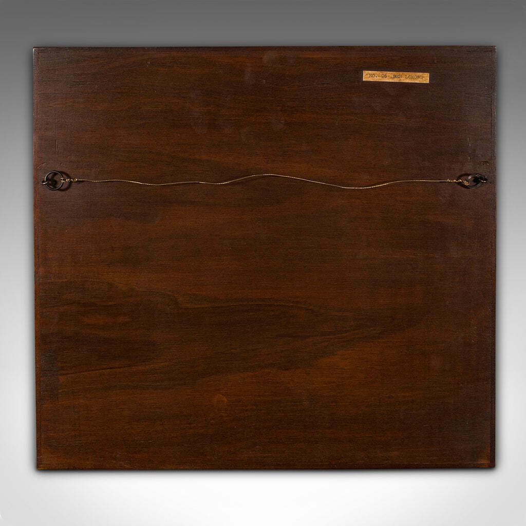 Antique Marquetry Landscape Panel, English, Decorative, Ben Lomond, Edwardian photo vinterior
