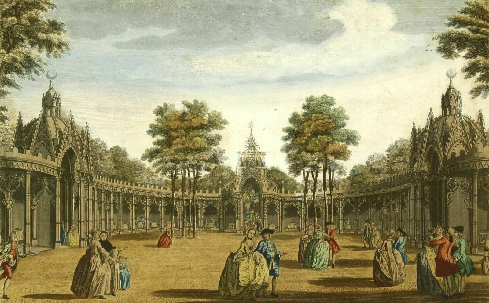 Engraving By Thomas Bowles. Chinese Pavillions And Boxes In Vaux Hall Gardens photo furniture