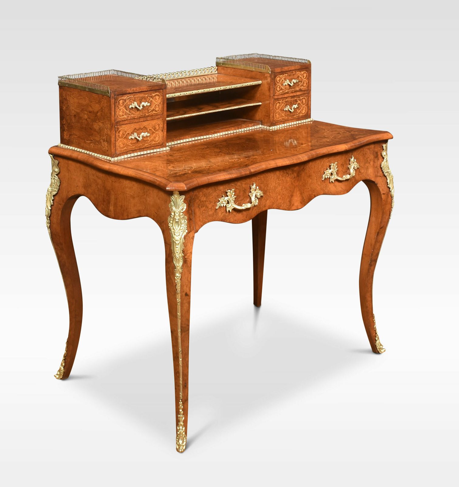 19th Century Walnut Inlaid Bonheur Du Jour