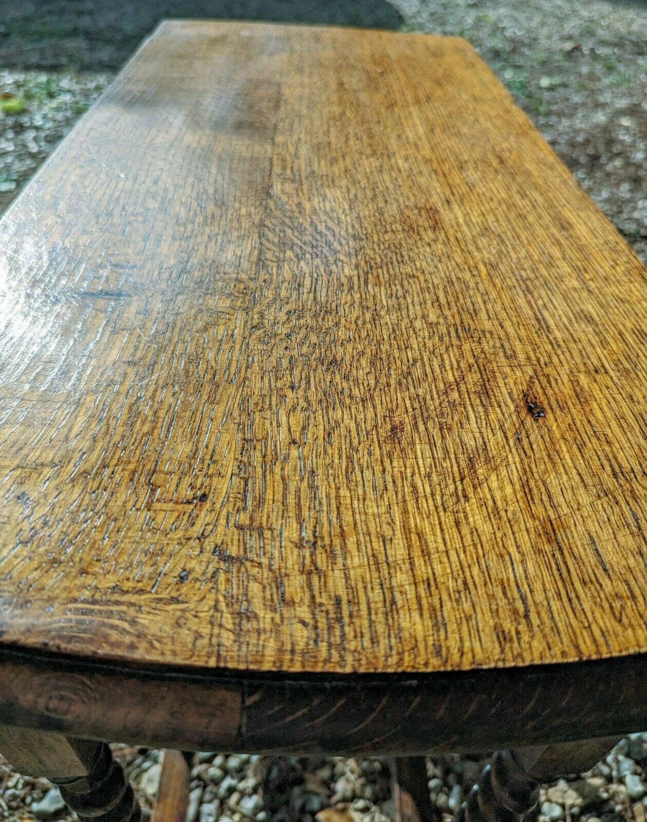 Furniture Early 20th C Oak Leaf Gate Leg Table, Barly Twist Supports 0213. photo