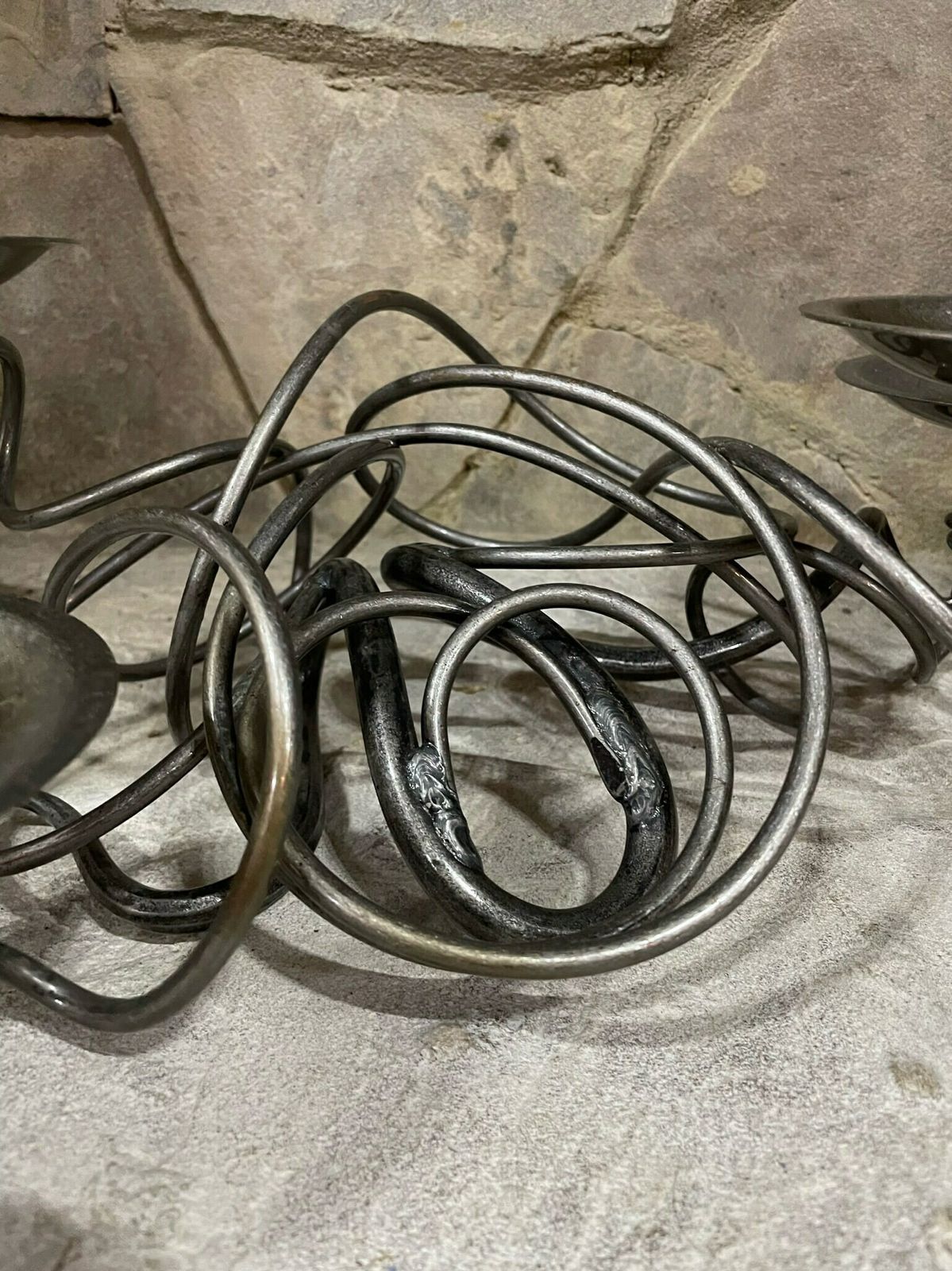 Quad 4 Table Candle Holder Forged Steel Post Modern Piece By Cast In Style Scotland photo 95.0