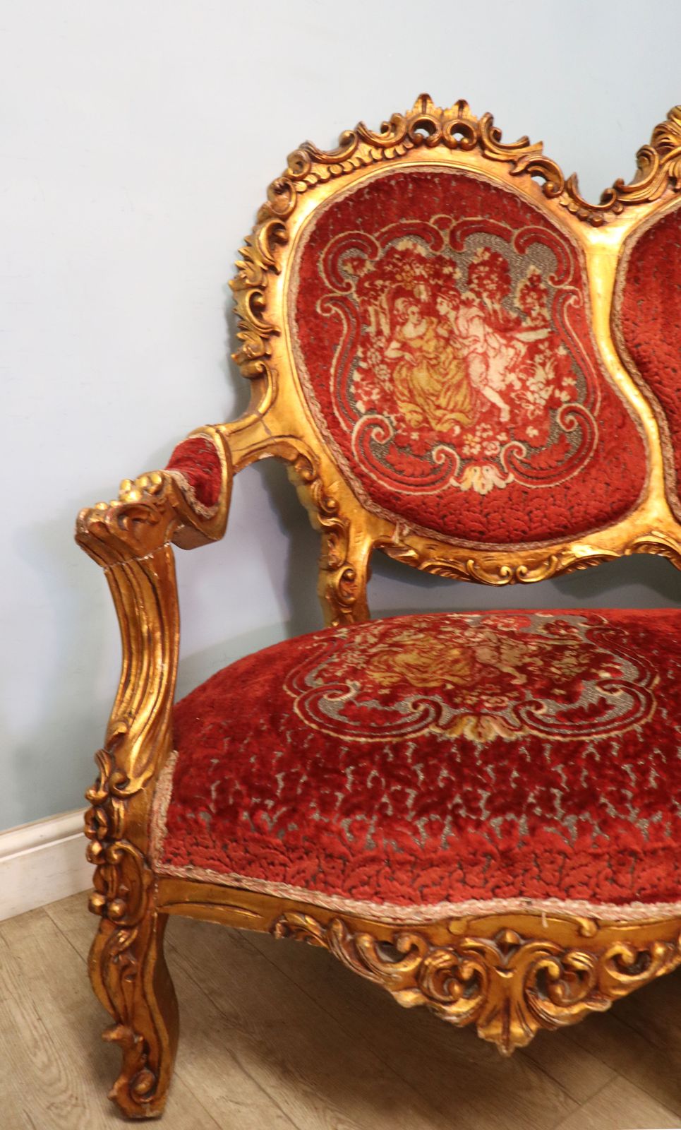 A Lovely French Giltwood Framed Sofa In The Louis XVI Style. photo vintage