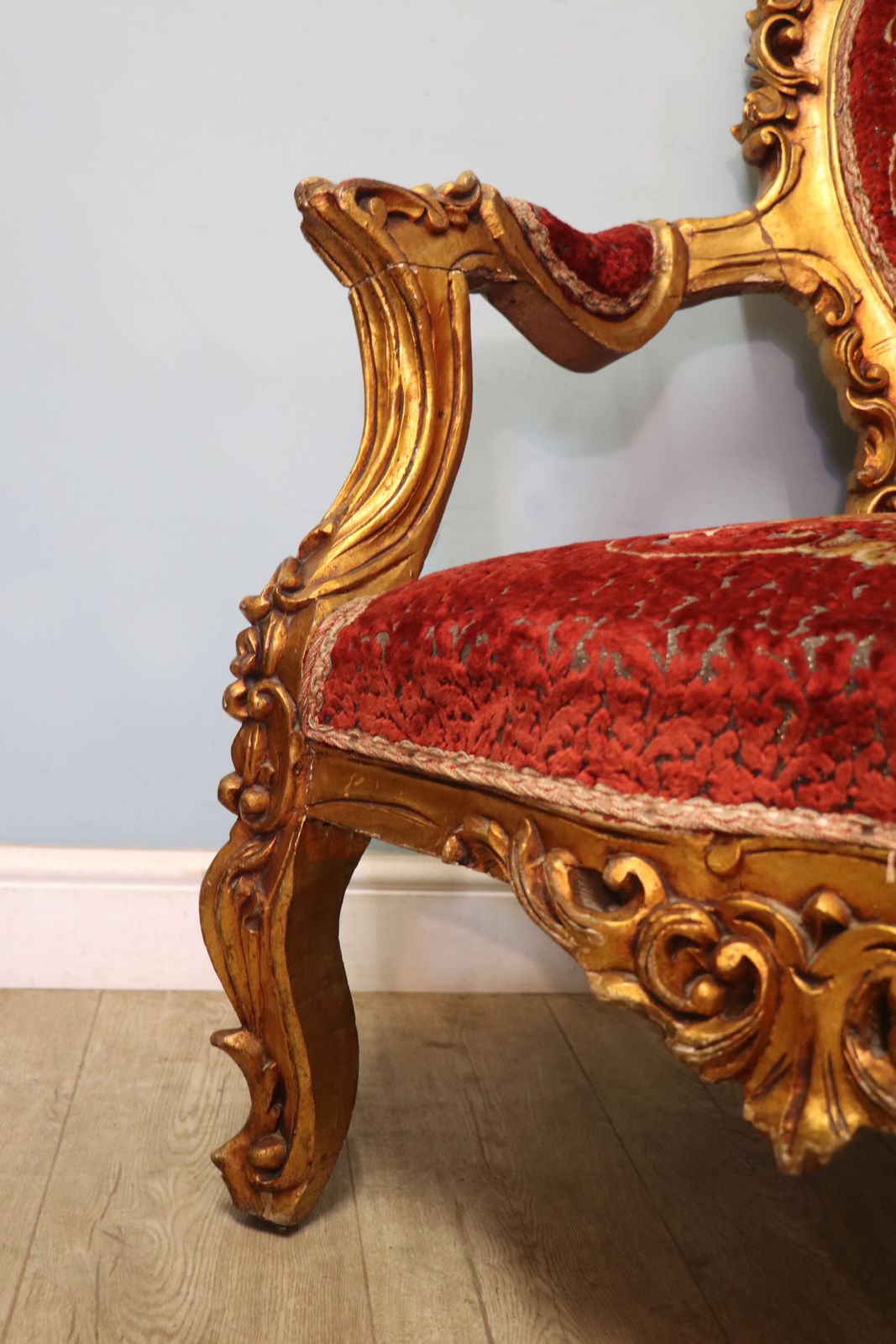 Furniture A Lovely French Giltwood Framed Sofa In The Louis XVI Style. photo