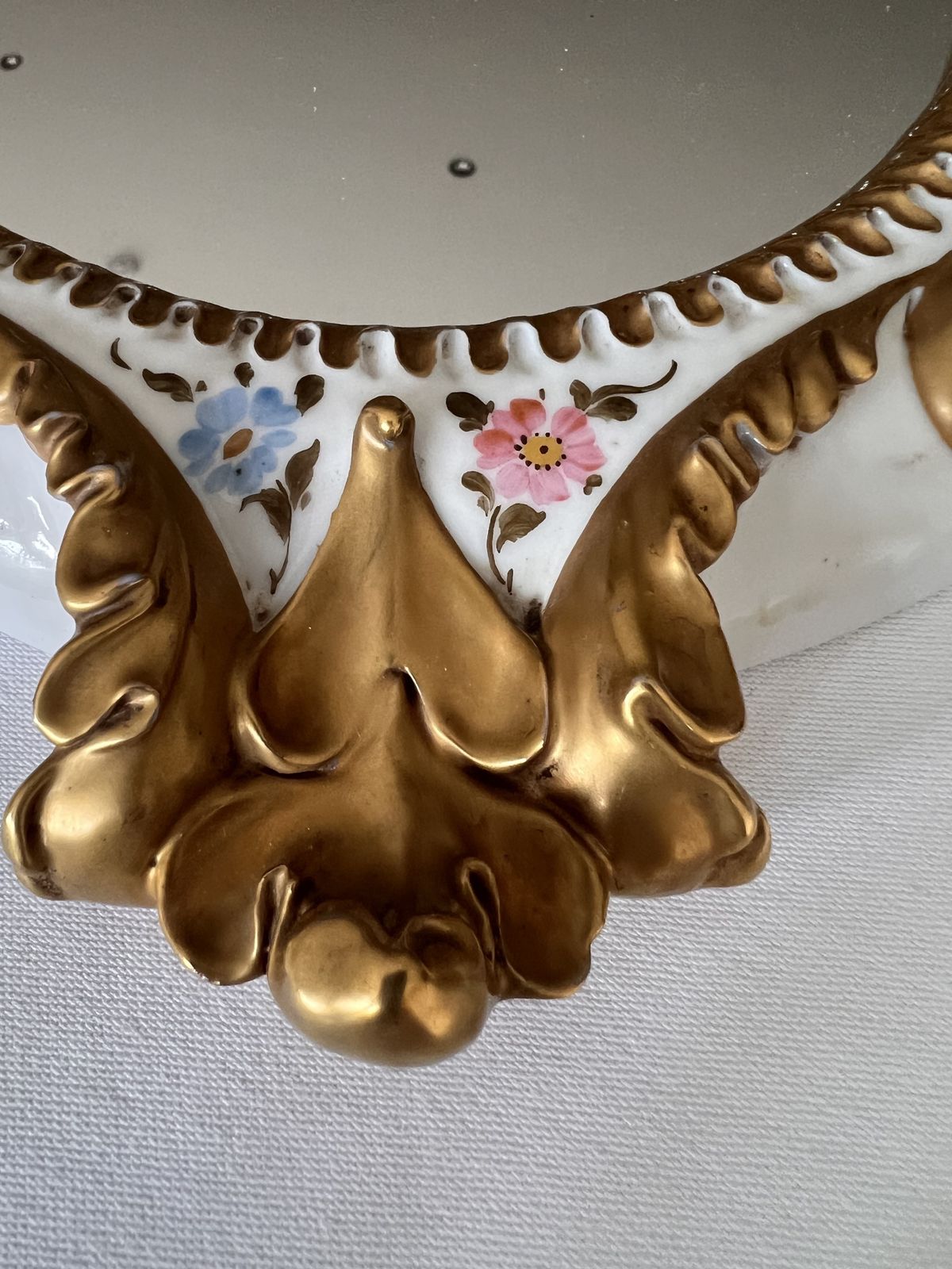 Italian Porcelain Painted And Gilt Mirror photo furniture