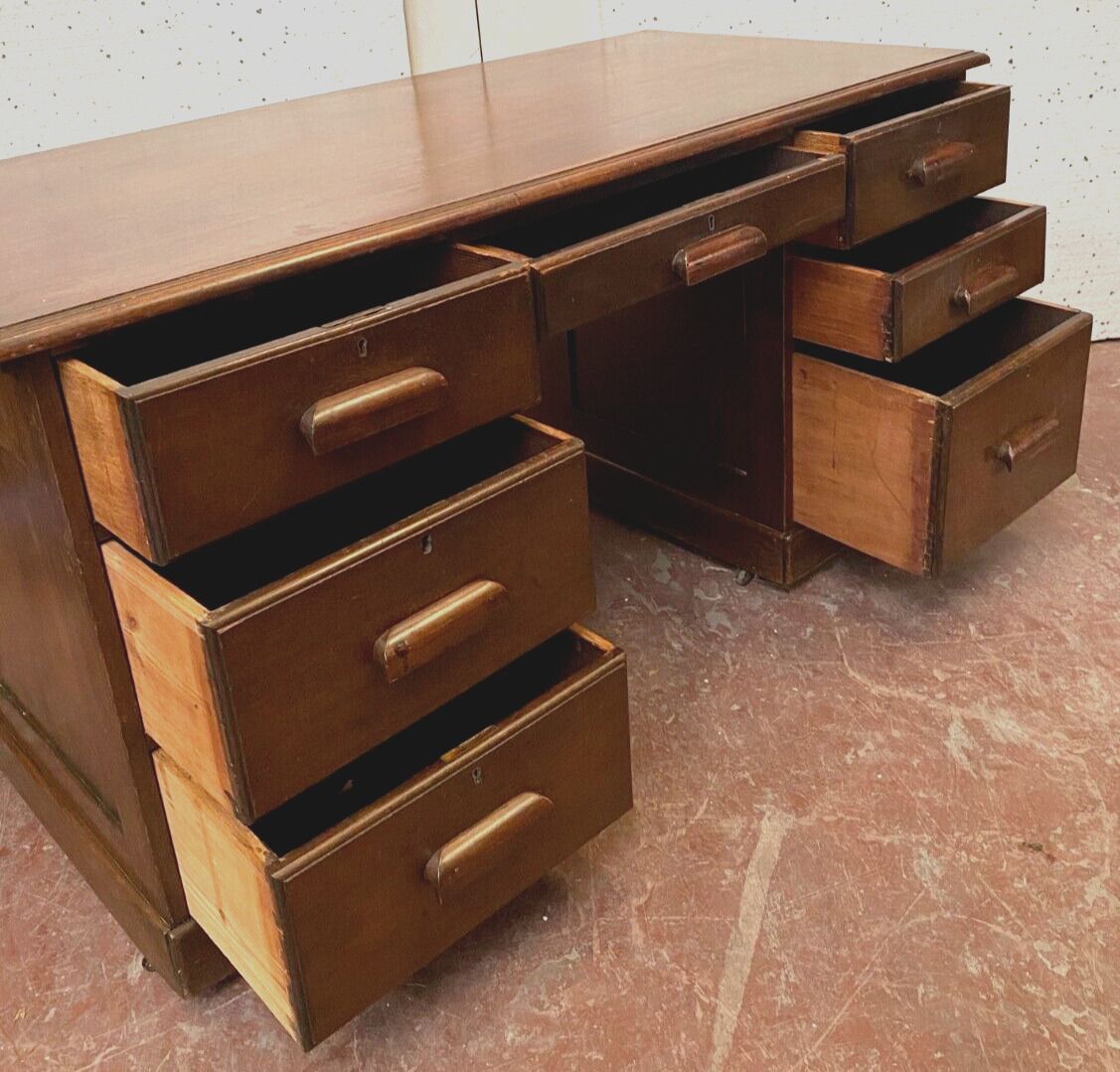 Mahogany Boxed Flat Desk In Mahogany Wood XX Century photo for sale