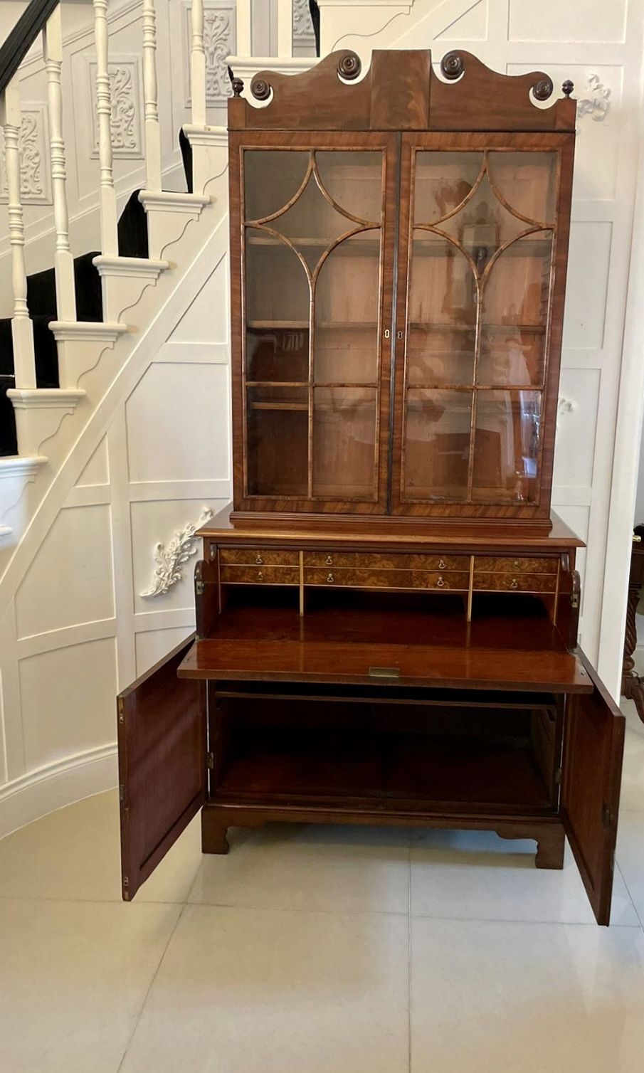 photo buy Outstanding Quality Antique Regency Mahogany Secretaire Bookcase