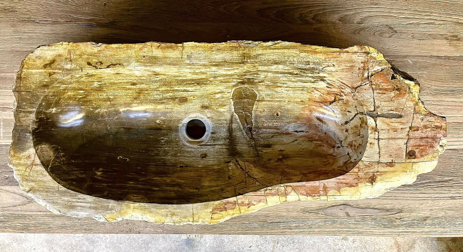 Petrified Wood Sink Beige/ Yellow & Brown Tones, Organic Modern   Top Quality photo 2650.0