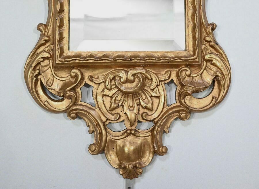 photo furniture Louis XV Mirror In Golden Wood, Rocaille – 19th Century