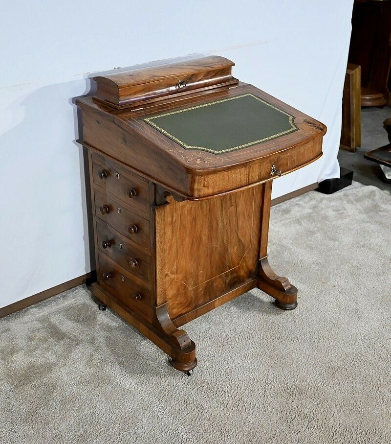 Victorian Davenport Walnut Desk, England – 19th Century photo furniture