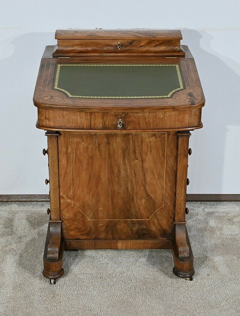 photo for sale Victorian Davenport Walnut Desk, England – 19th Century