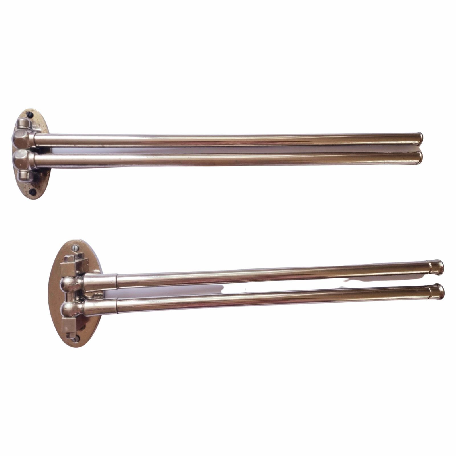 Set Of Two Functionalism, Art Deco Chrome Towel Holders, 1930s