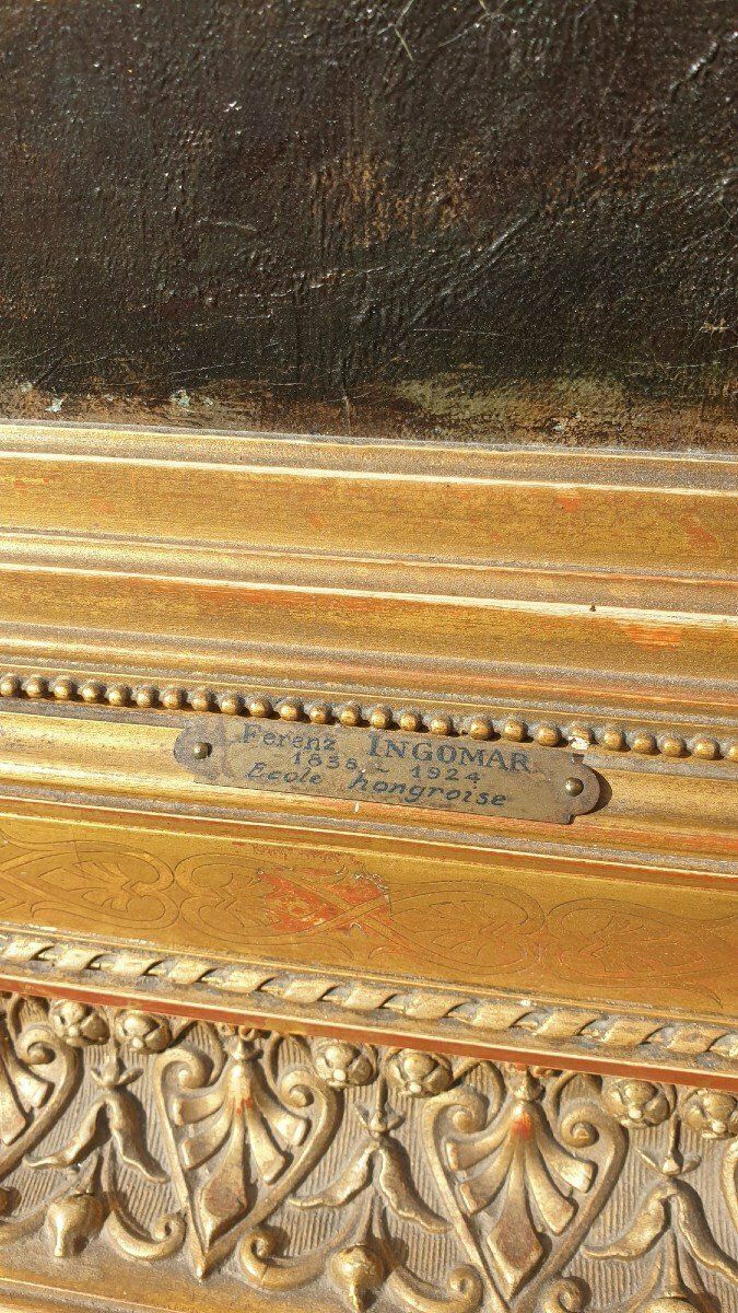 photo furniture If Ingomar, The Overturned Vase, Hst Signed, Late 19th Century