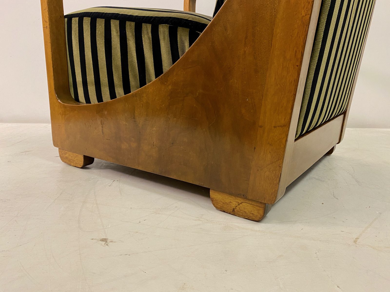 photo for sale 1930s Dutch Armchair In Striped Velvet